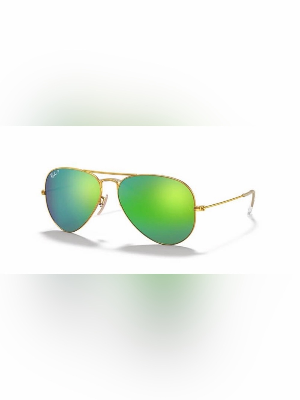 Ray-Ban Aviator Gold Frame Green Mirror Sunglasses – Unisex – Like New